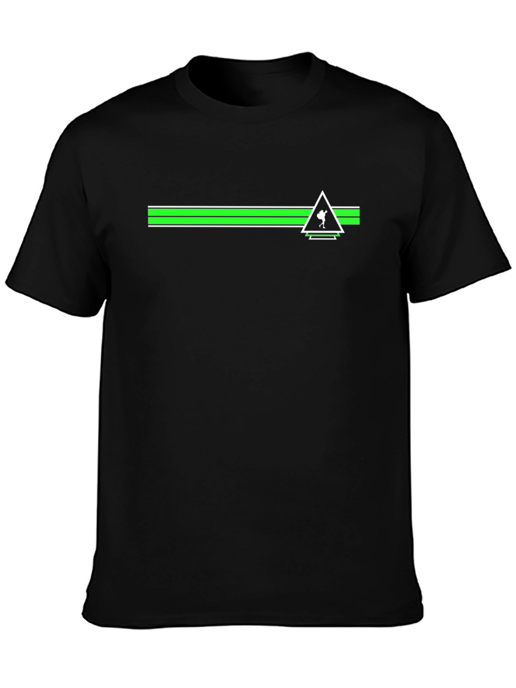 Green Stripe Trekker Tee - Black
