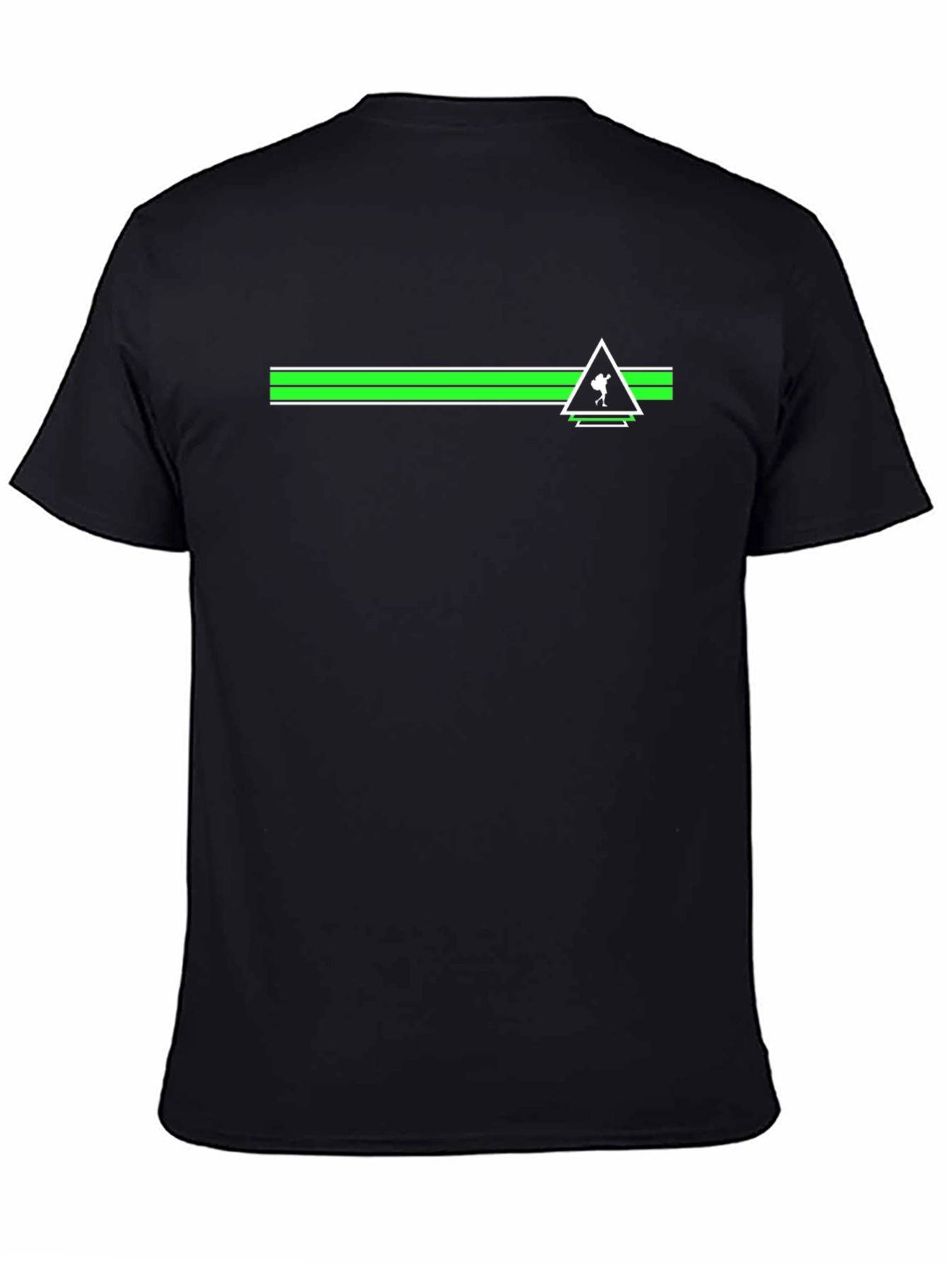 Green Stripe Trekker Tee - Black