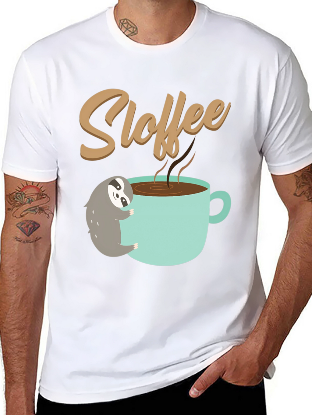 Sloth Coffee Lover T-Shirt - Sloffee Cute Tee