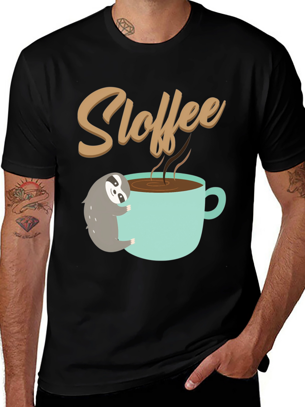 Sloth Coffee Lover T-Shirt - Sloffee Cute Tee