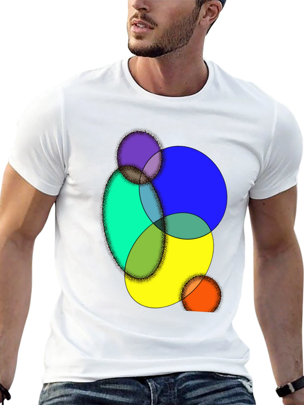 Abstract Circle Graphic Tee - Modern Art Shirt