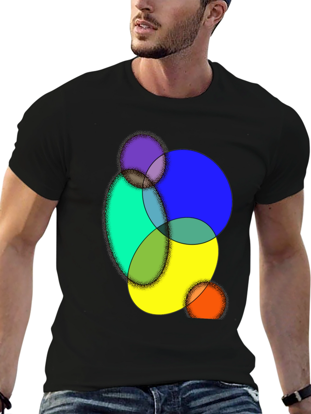 Abstract Circle Graphic Tee - Modern Art Shirt