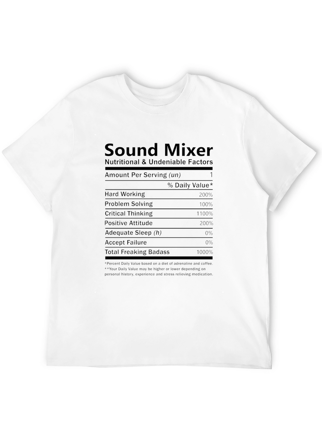 Sound Mixer Nutritional Facts Novelty T-Shirt