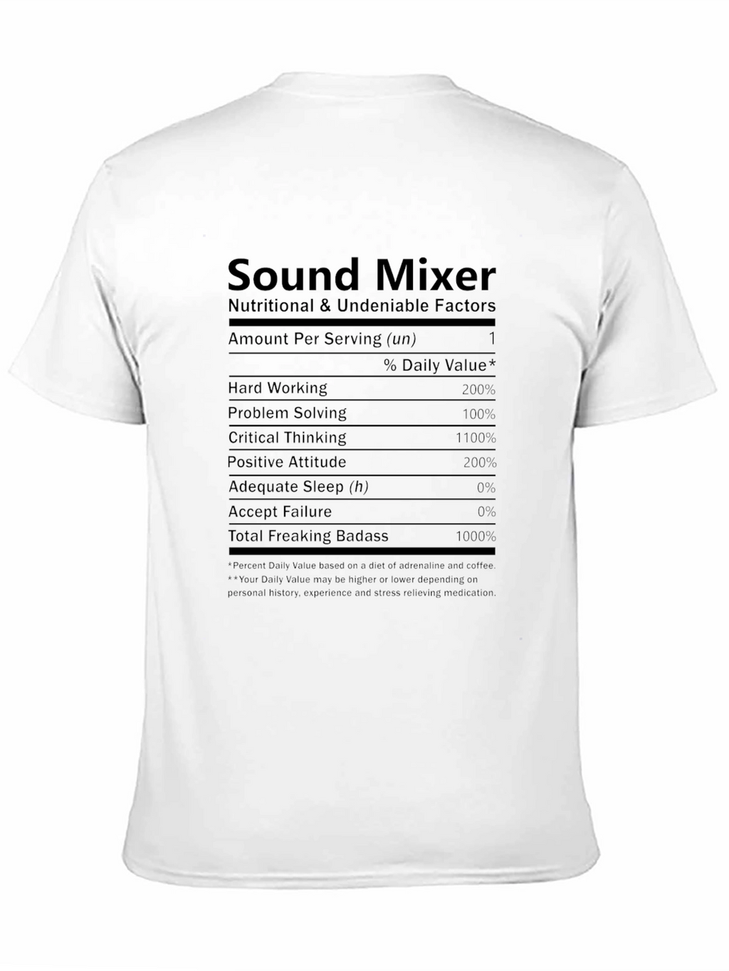 Sound Mixer Nutritional Facts Novelty T-Shirt