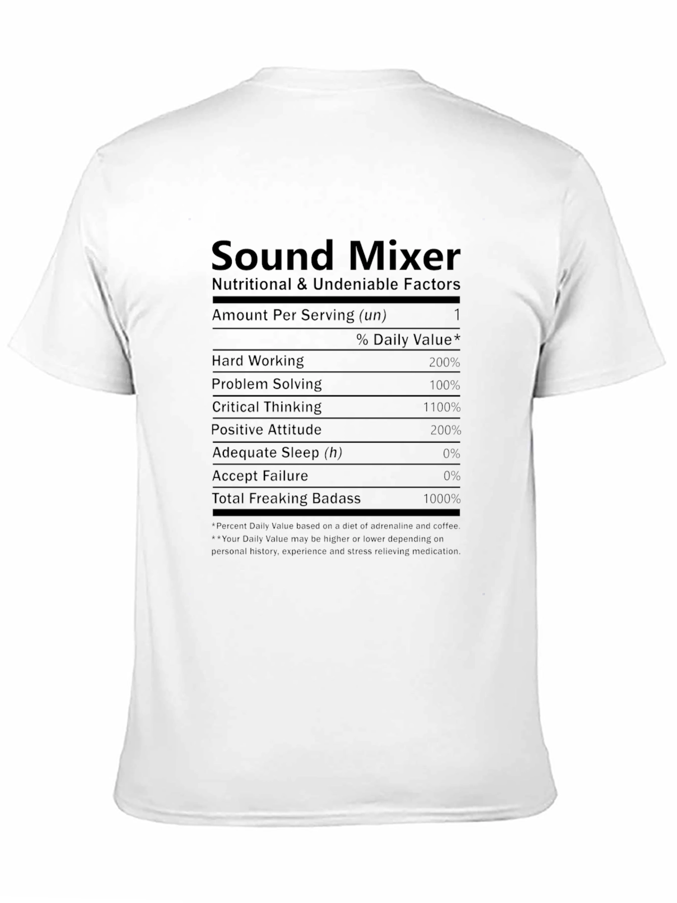 Sound Mixer Nutritional Facts Novelty T-Shirt