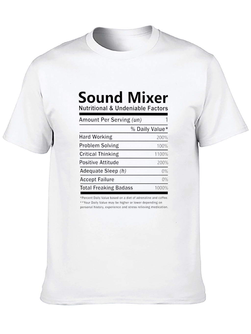 Sound Mixer Nutritional Facts Novelty T-Shirt
