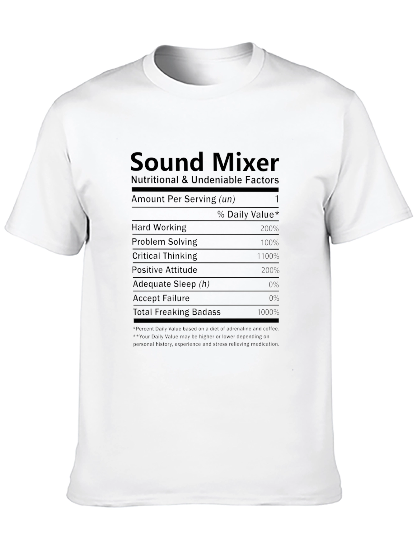 Sound Mixer Nutritional Facts Novelty T-Shirt