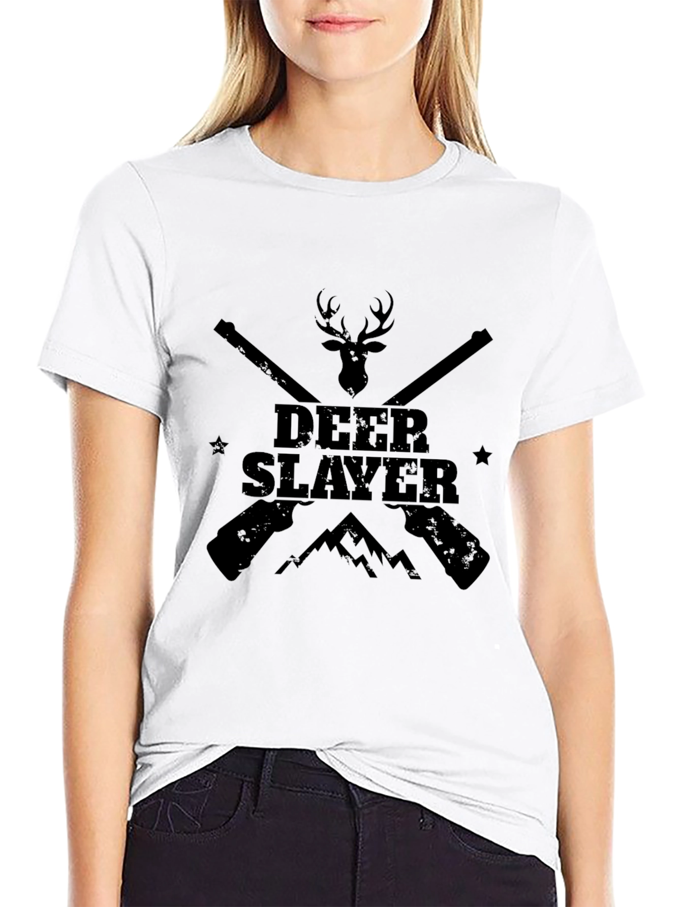 Deer Slayer Graphic Tee - Black