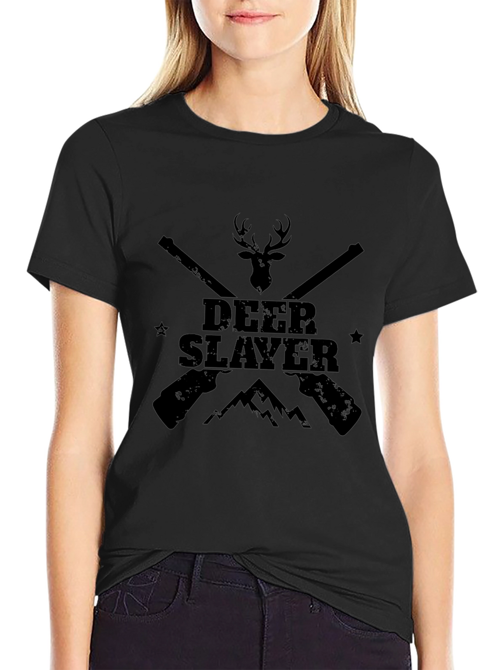 Deer Slayer Graphic Tee - Black
