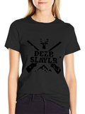 Deer Slayer Graphic Tee - Black