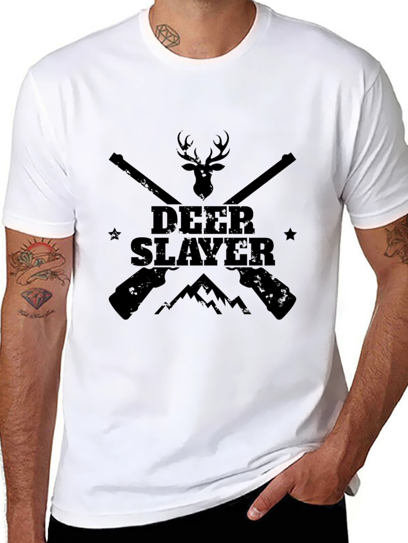 Deer Slayer Graphic Tee - Black