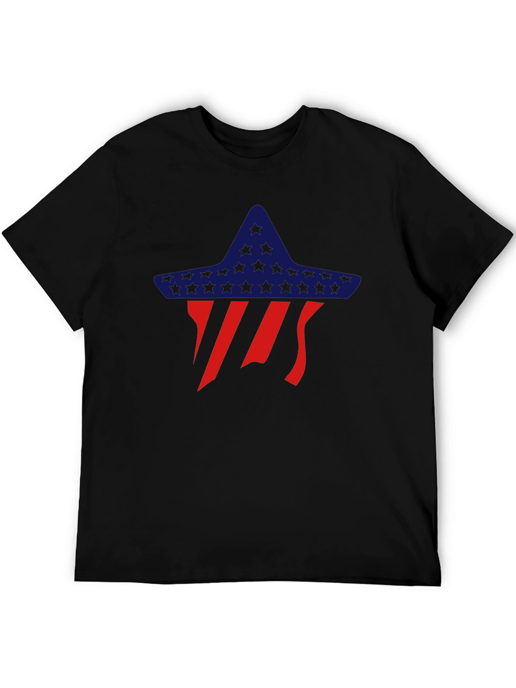 Patriotic Star Sombrero Graphic Tee - Black