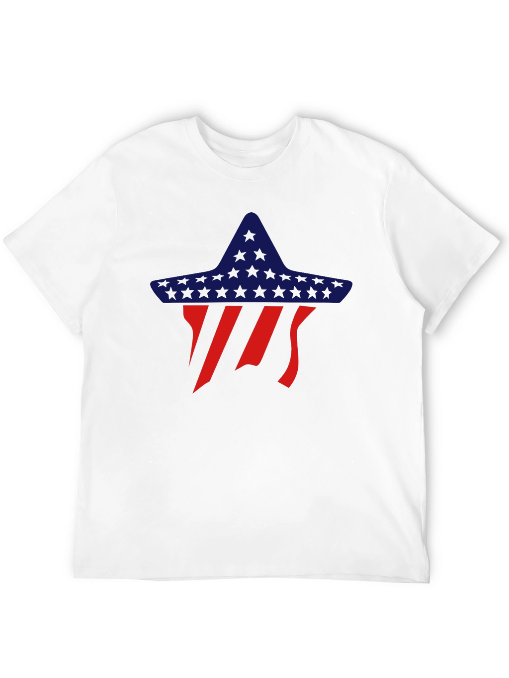 Patriotic Star Sombrero Graphic Tee - Black