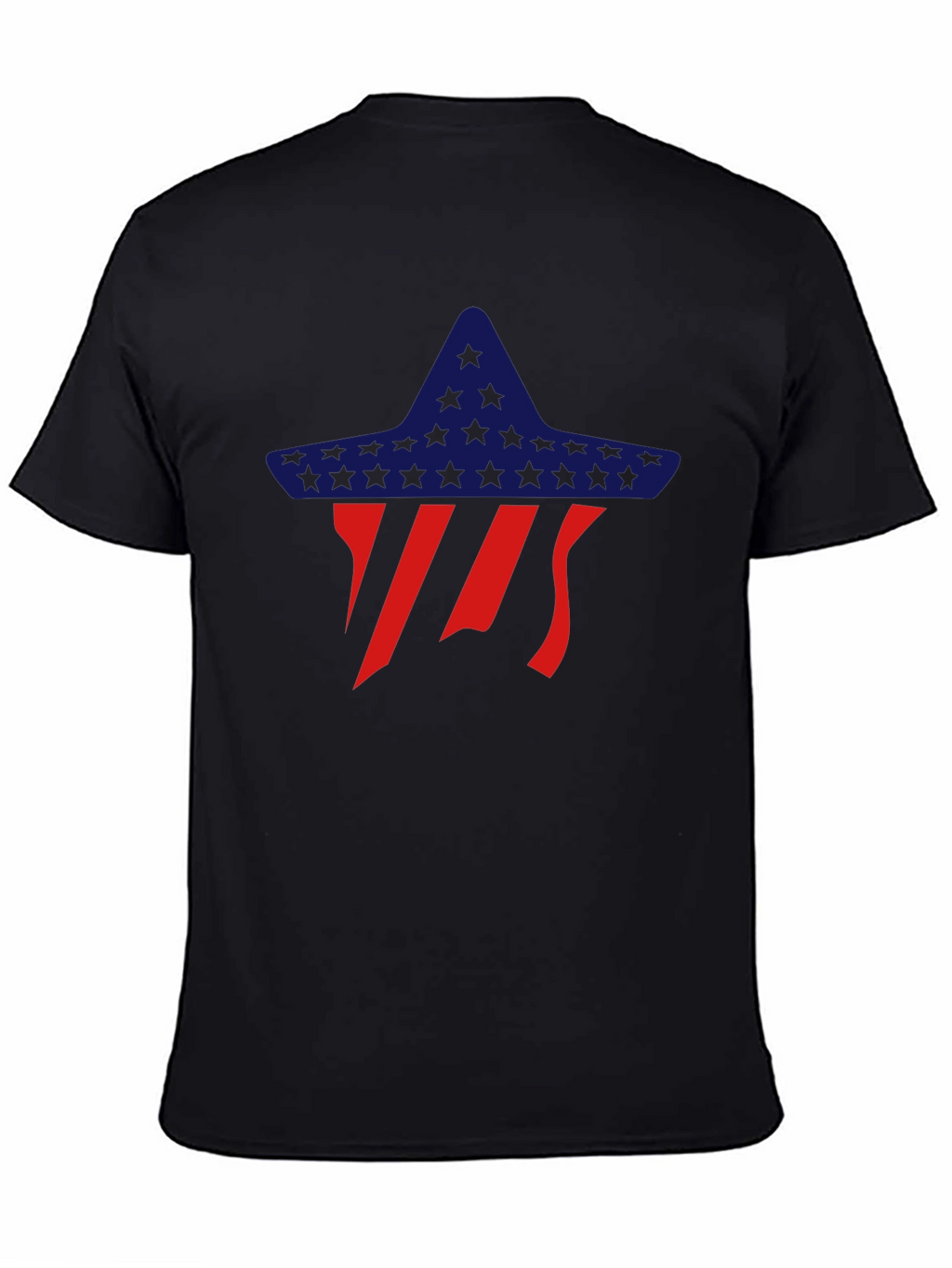 Patriotic Star Sombrero Graphic Tee - Black