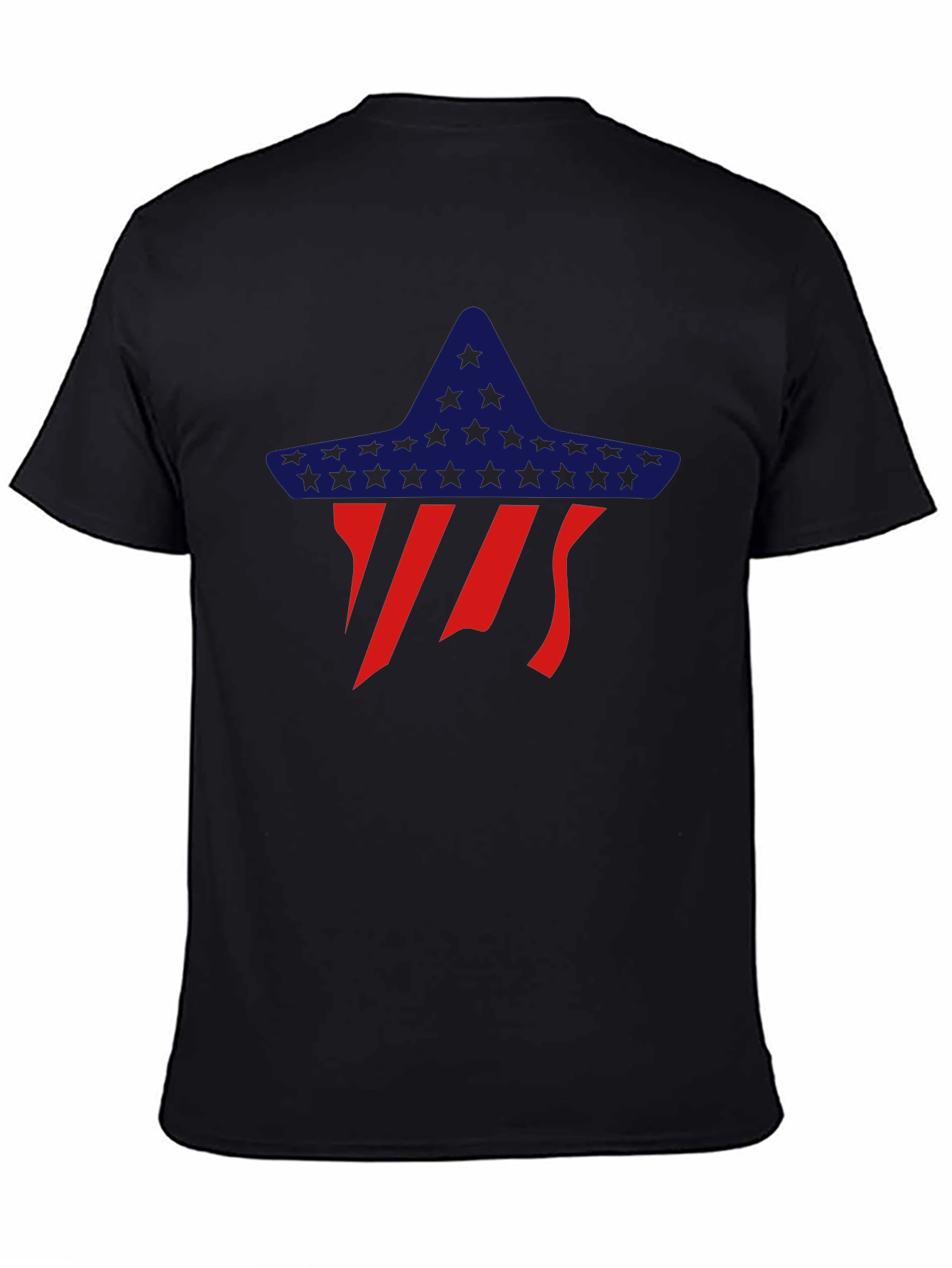 Patriotic Star Sombrero Graphic Tee - Black