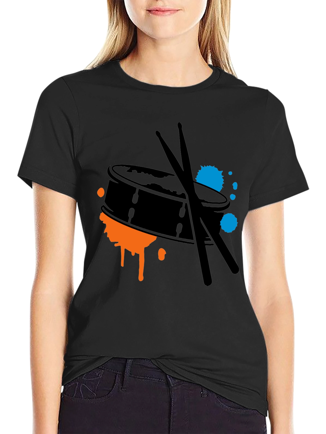 Drum Kit Splash Graphic Tee - Black