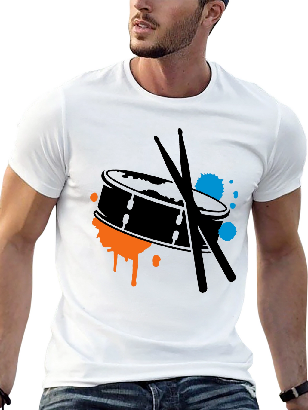 Drum Kit Splash Graphic Tee - Black