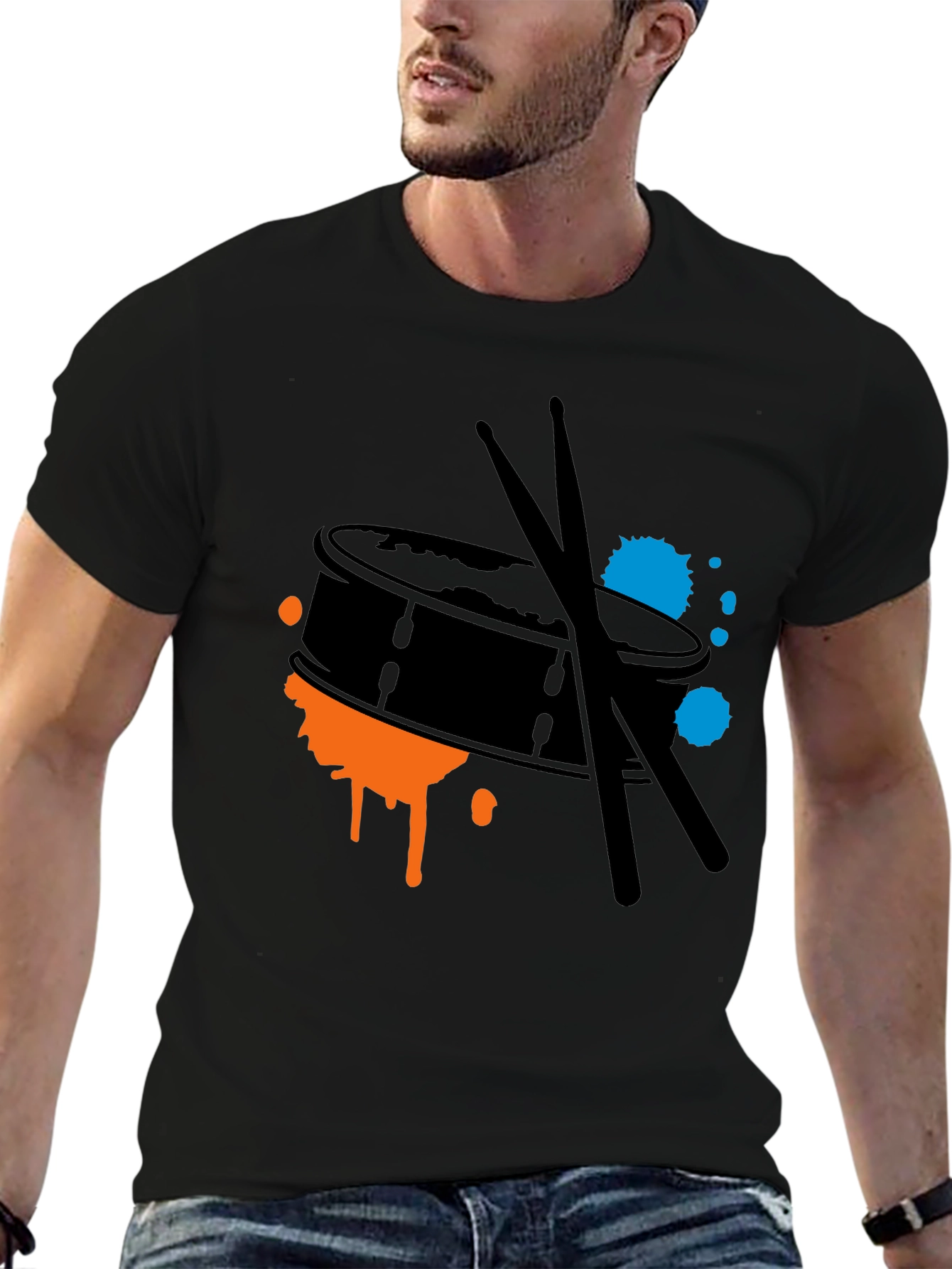 Drum Kit Splash Graphic Tee - Black