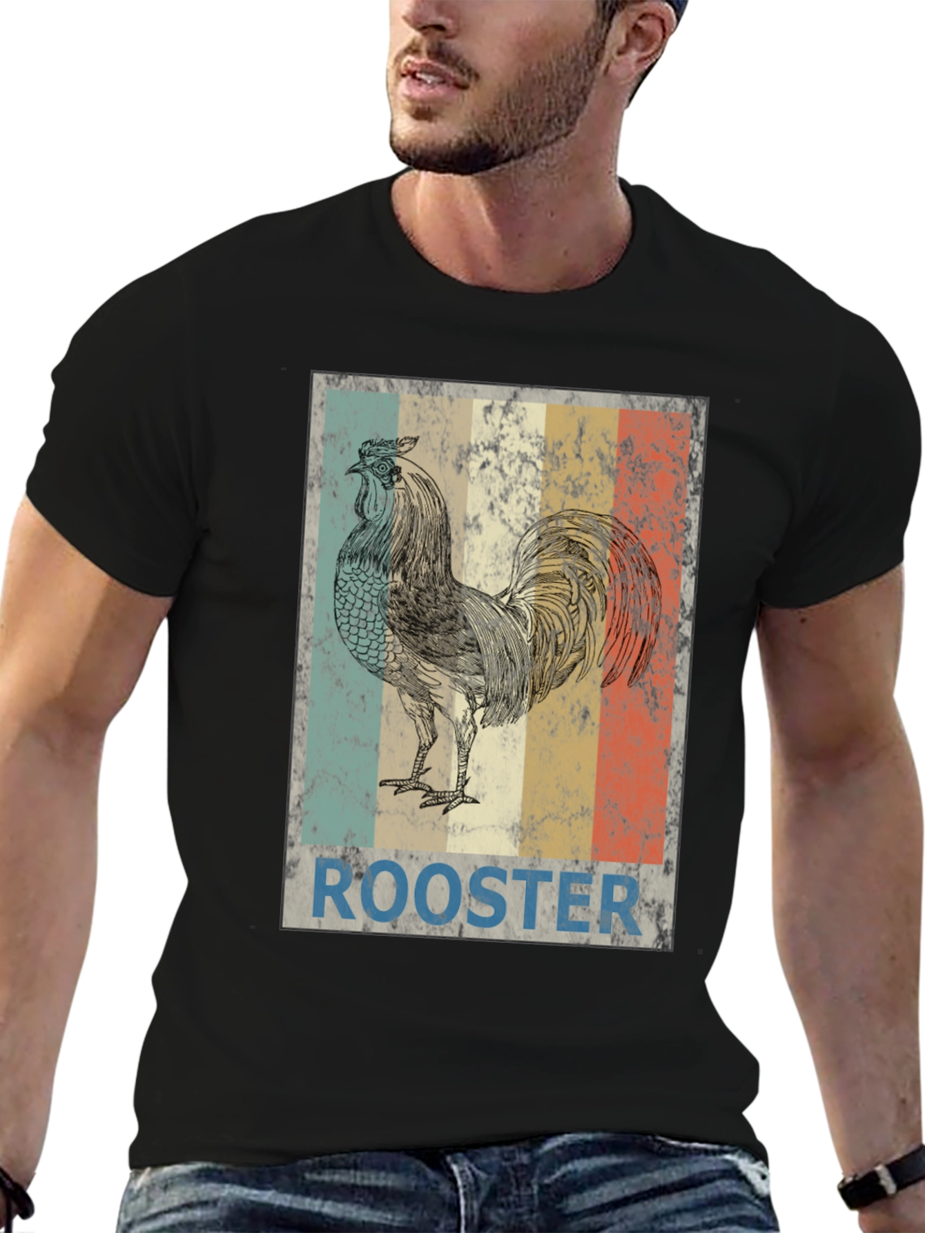 Vintage Rooster Graphic T-Shirt