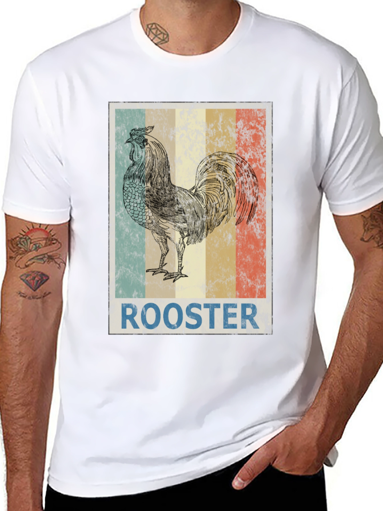 Vintage Rooster Graphic T-Shirt