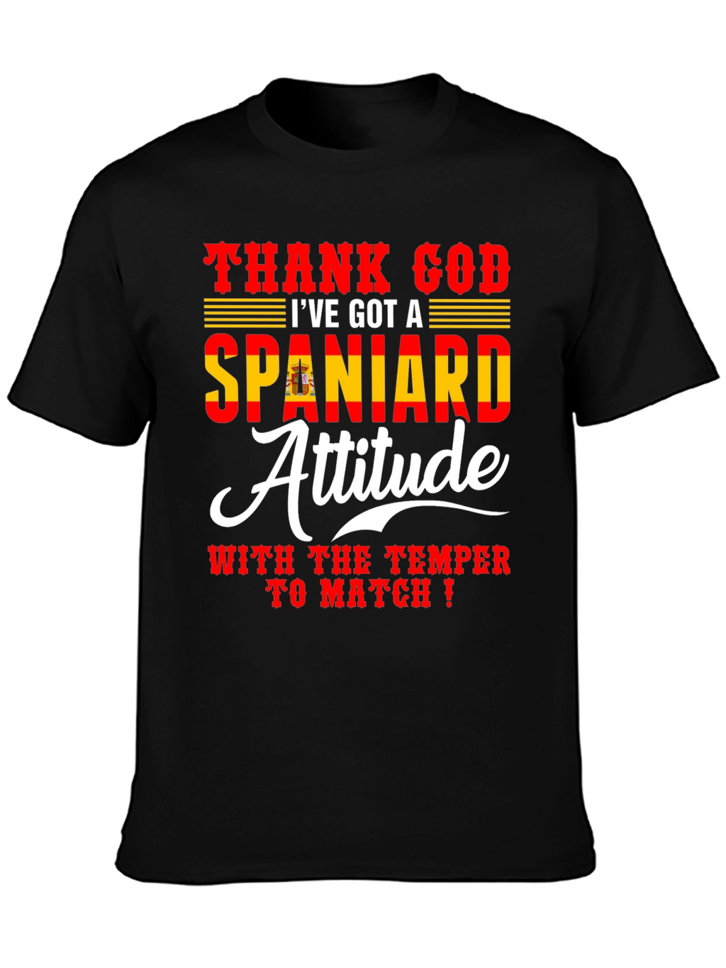 Spanish Attitude T-Shirt - Mens Black Tee