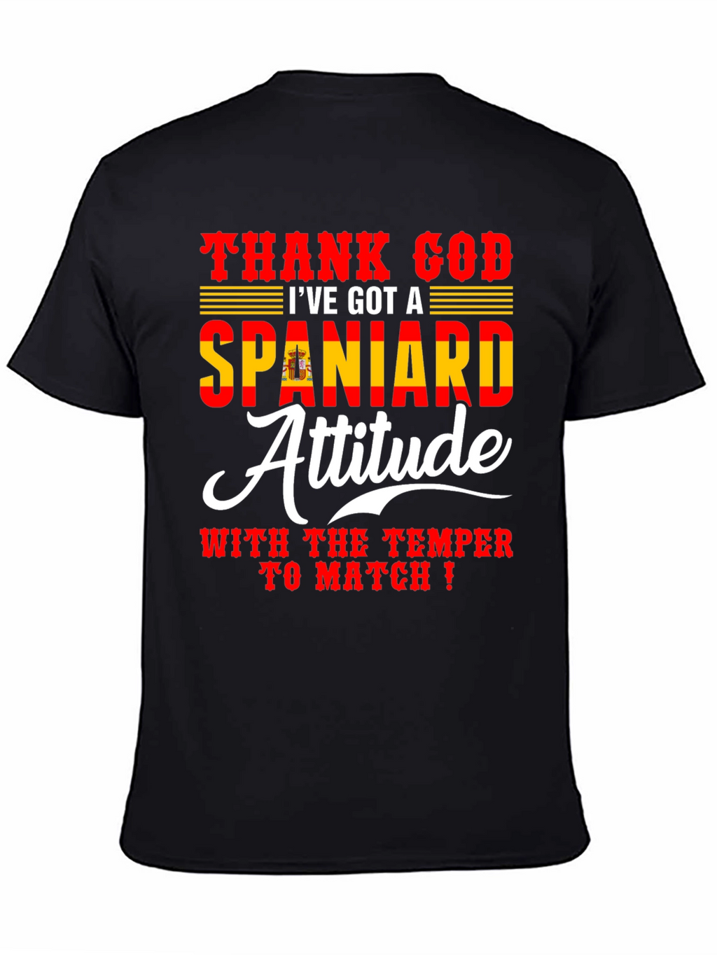 Spanish Attitude T-Shirt - Mens Black Tee
