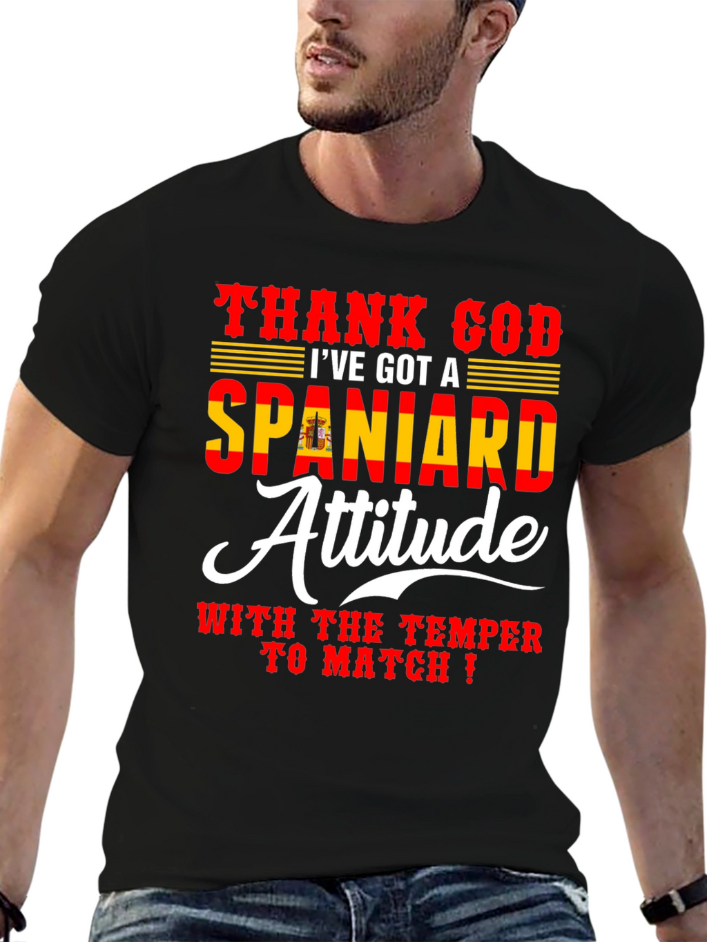 Spanish Attitude T-Shirt - Mens Black Tee
