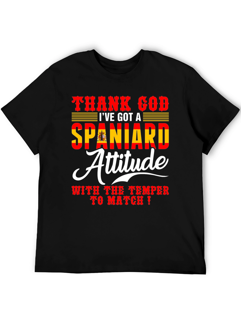 Spanish Attitude T-Shirt - Mens Black Tee