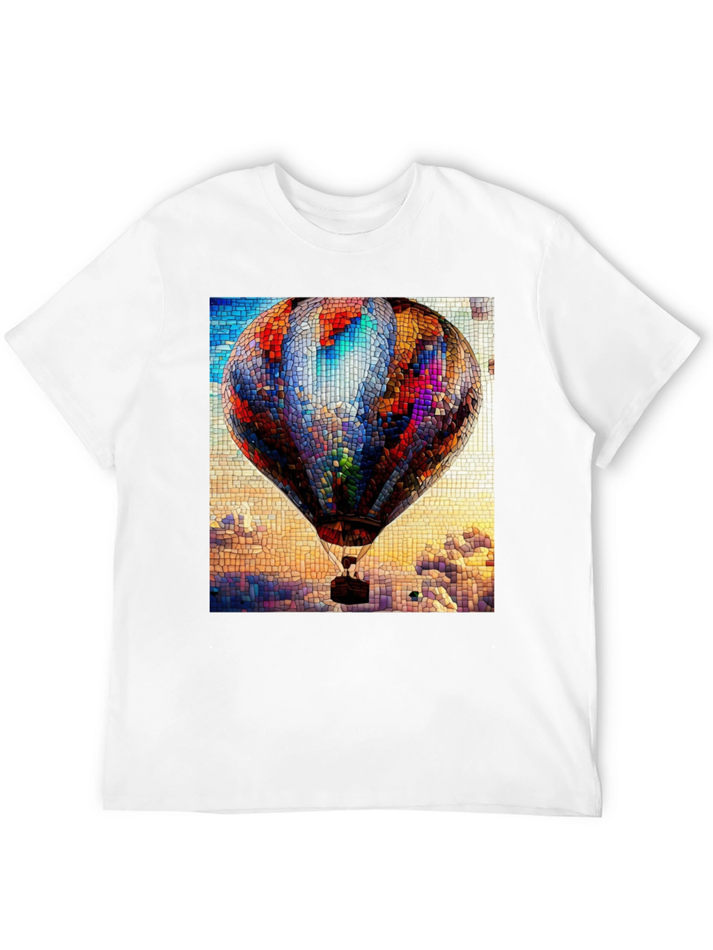 Hot Air Balloon Stained Glass Graphic T-Shirt
