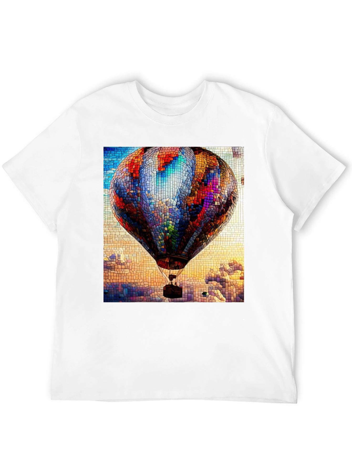 Hot Air Balloon Stained Glass Graphic T-Shirt