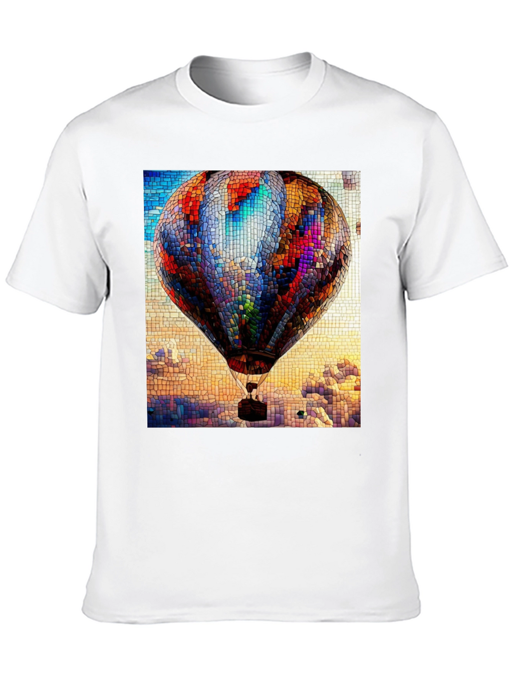Hot Air Balloon Stained Glass Graphic T-Shirt