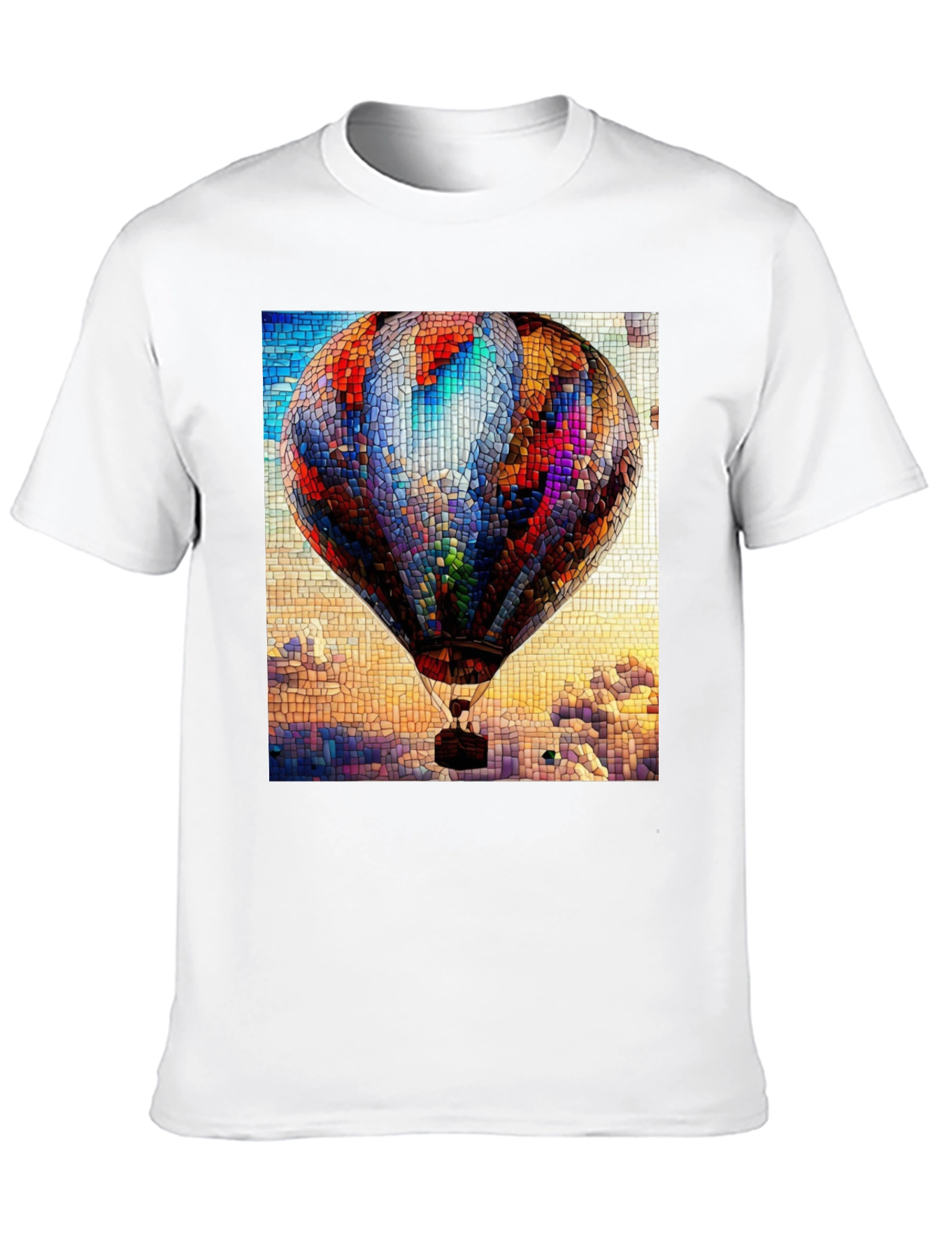 Hot Air Balloon Stained Glass Graphic T-Shirt