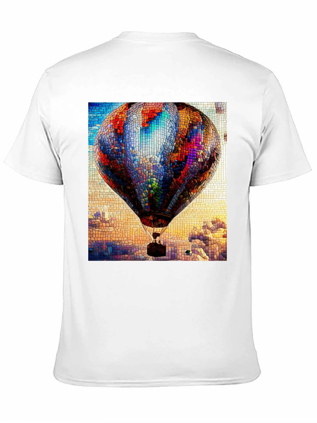 Hot Air Balloon Stained Glass Graphic T-Shirt