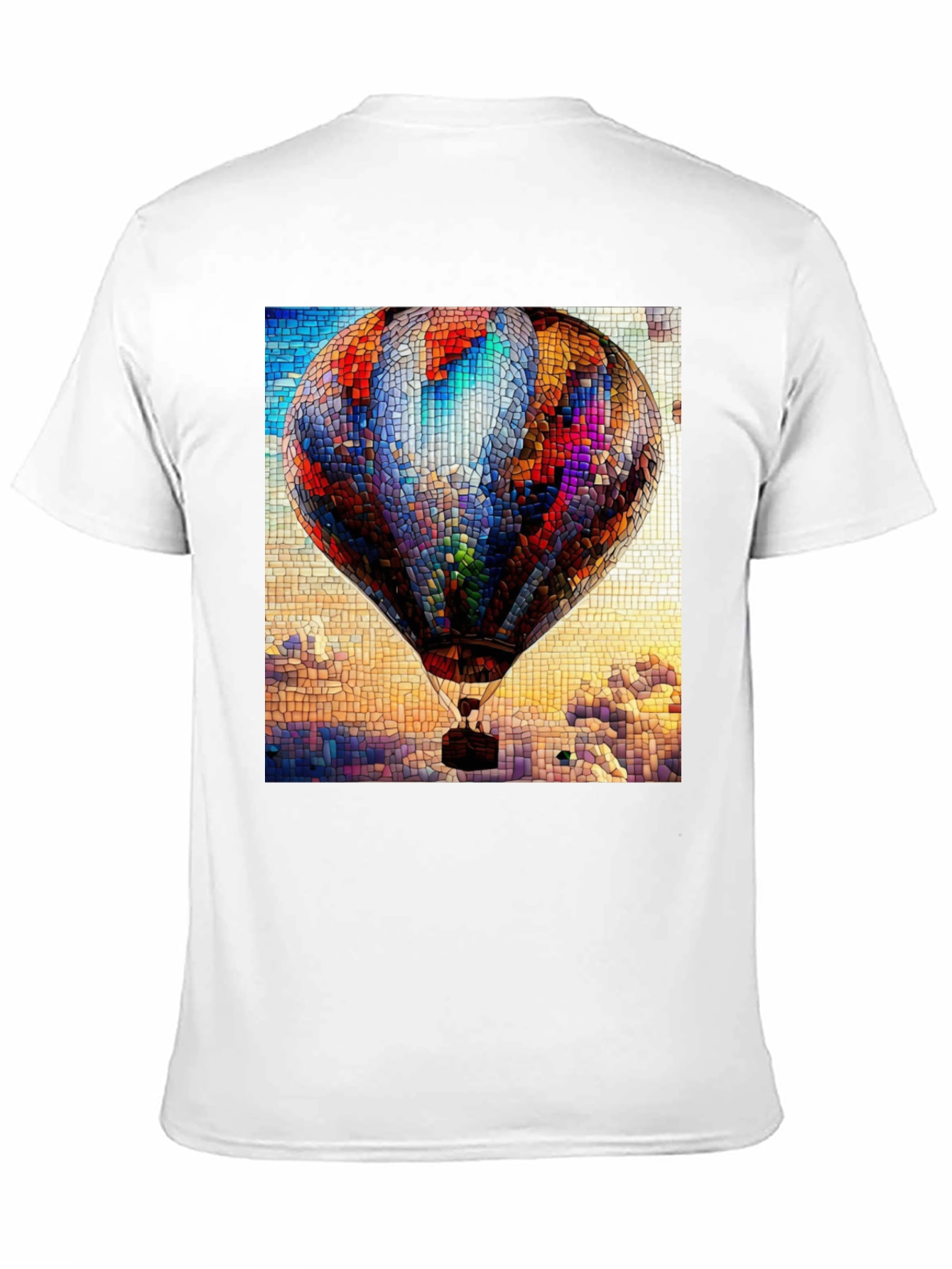 Hot Air Balloon Stained Glass Graphic T-Shirt