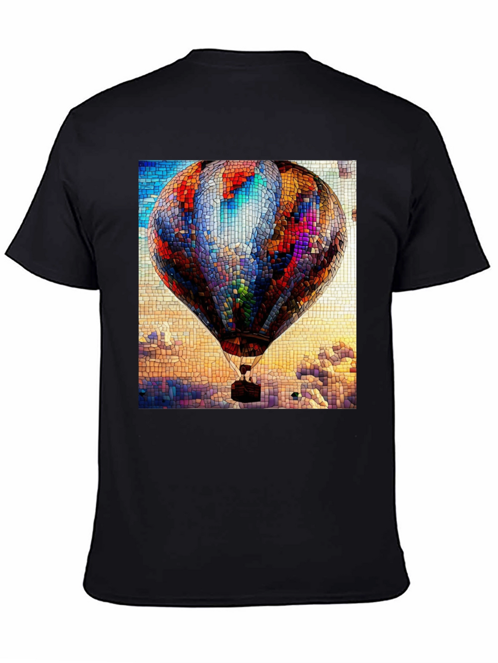 Hot Air Balloon Stained Glass Graphic T-Shirt