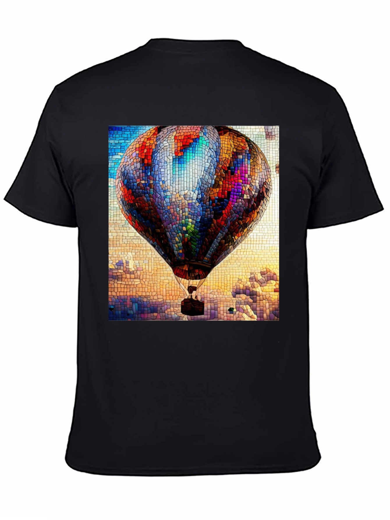 Hot Air Balloon Stained Glass Graphic T-Shirt