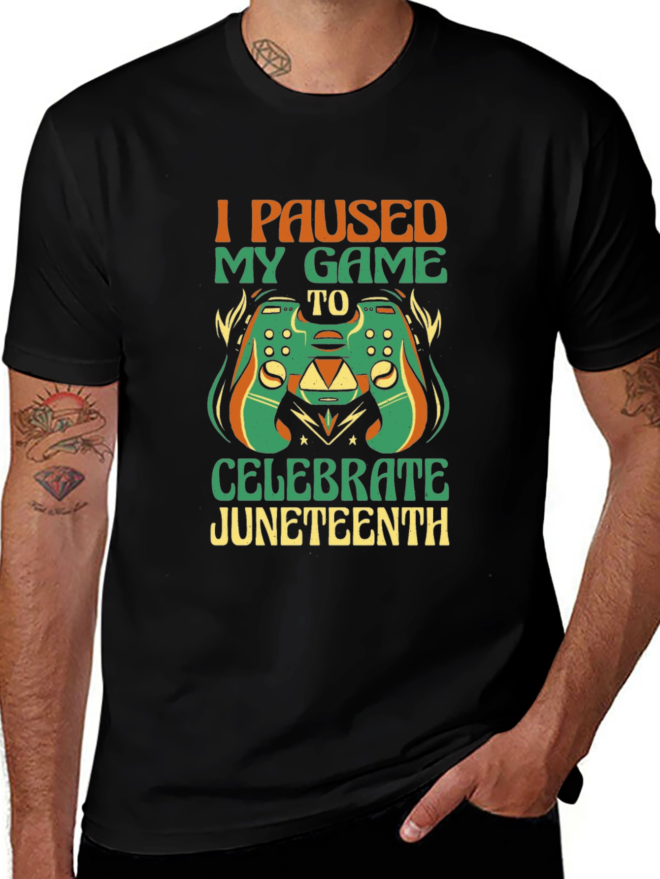 Juneteenth Gamer T-Shirt - I Paused My Game to Celebrate