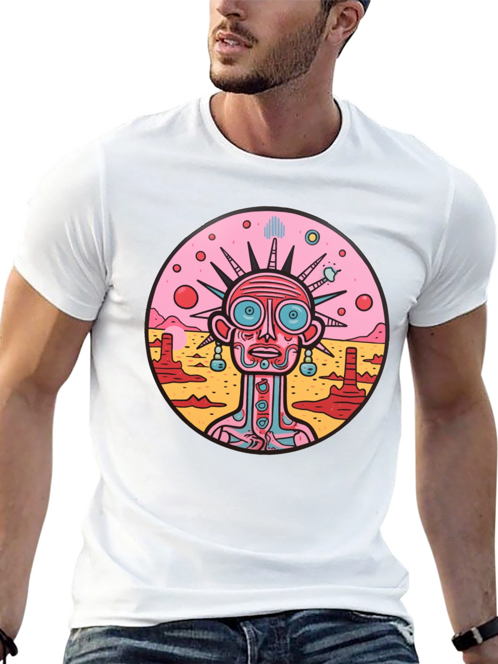 Surreal Alien Graphic Print T-Shirt