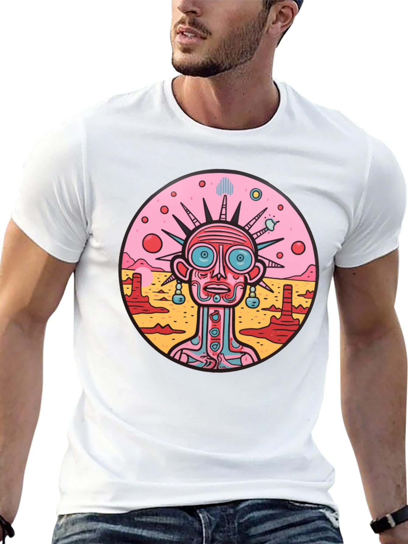 Surreal Alien Graphic Print T-Shirt