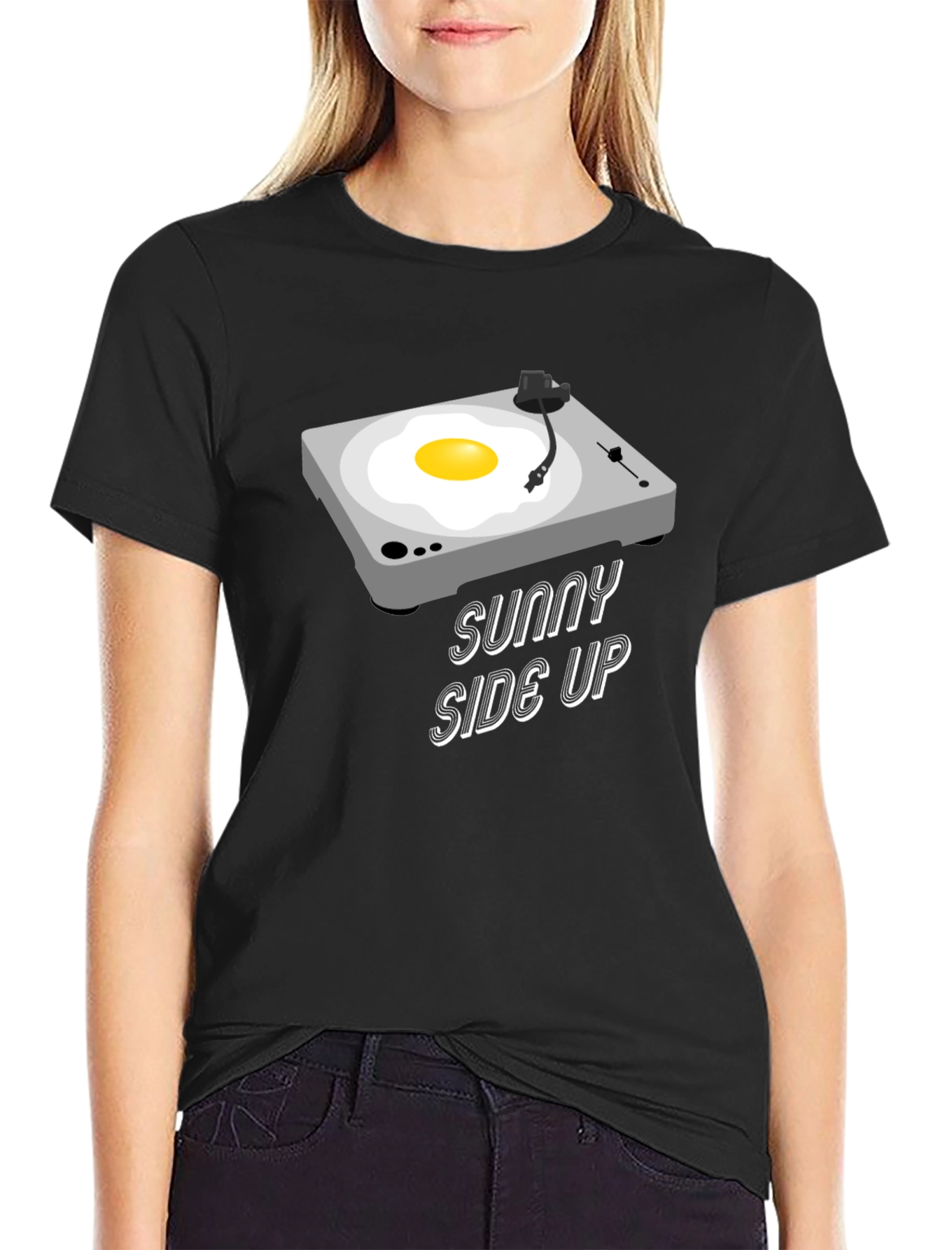 Sunny Side Up Record Player Graphic T-Shirt
