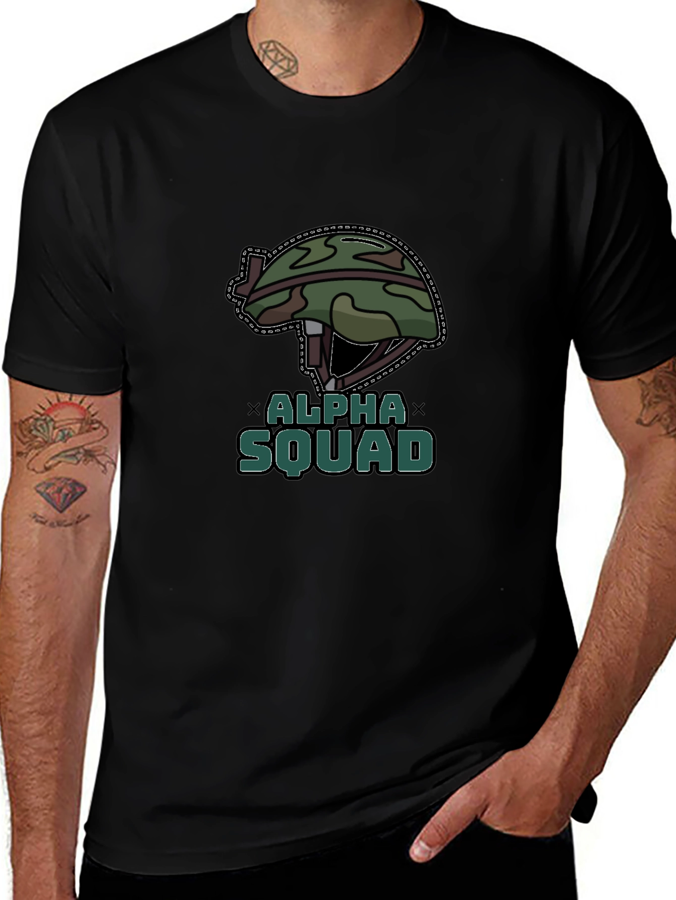 Alpha Squad Graphic Tee - Military Style T-Shirt
