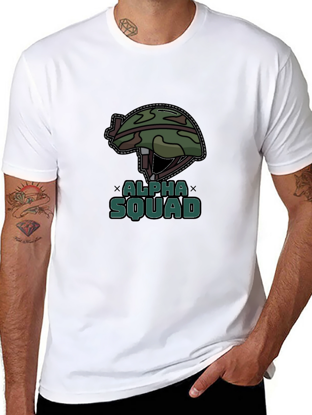 Alpha Squad Graphic Tee - Military Style T-Shirt