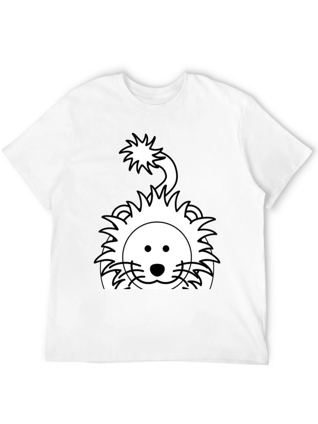 Cartoon Lion Graphic Tee - Black