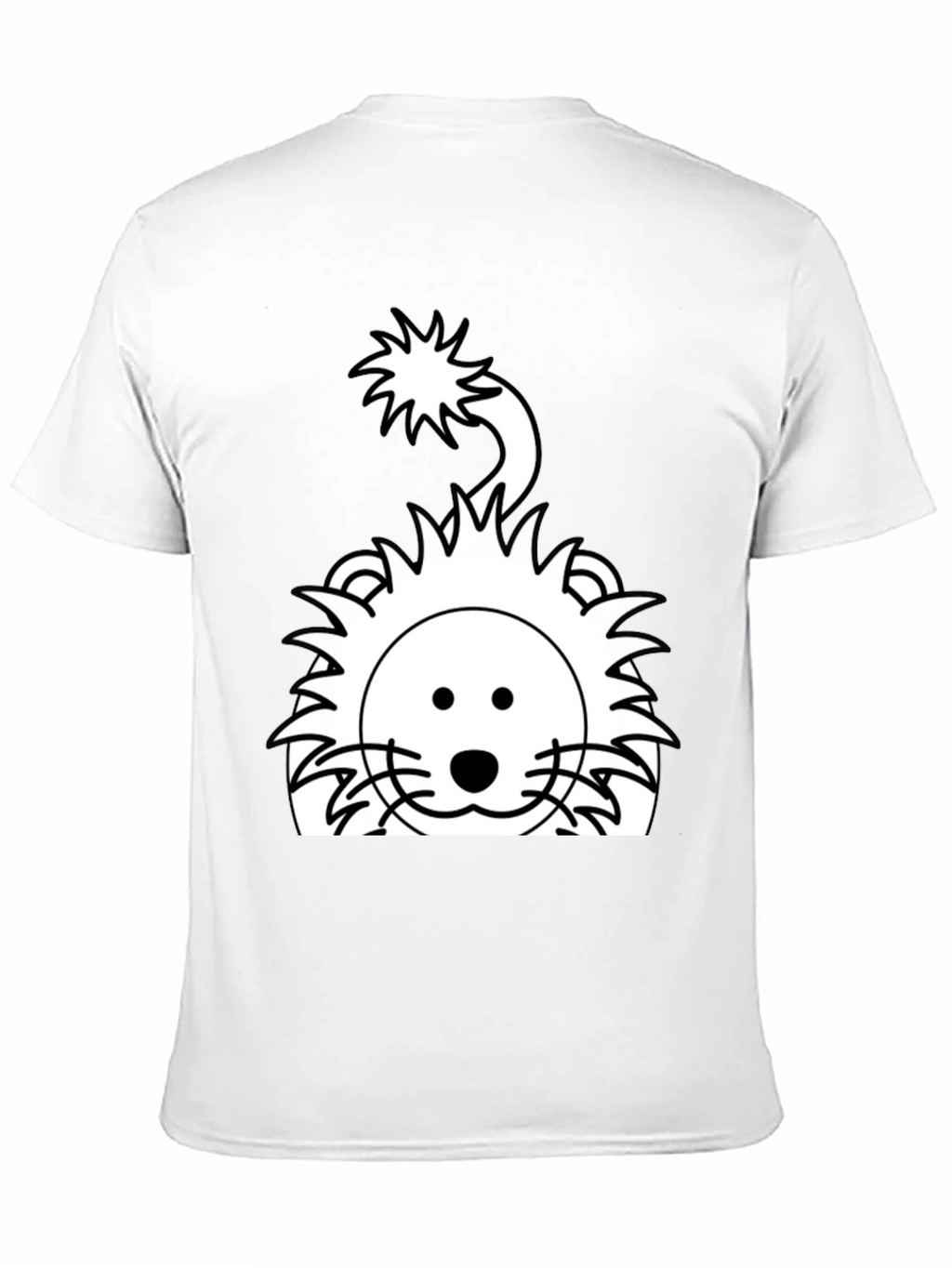 Cartoon Lion Graphic Tee - Black