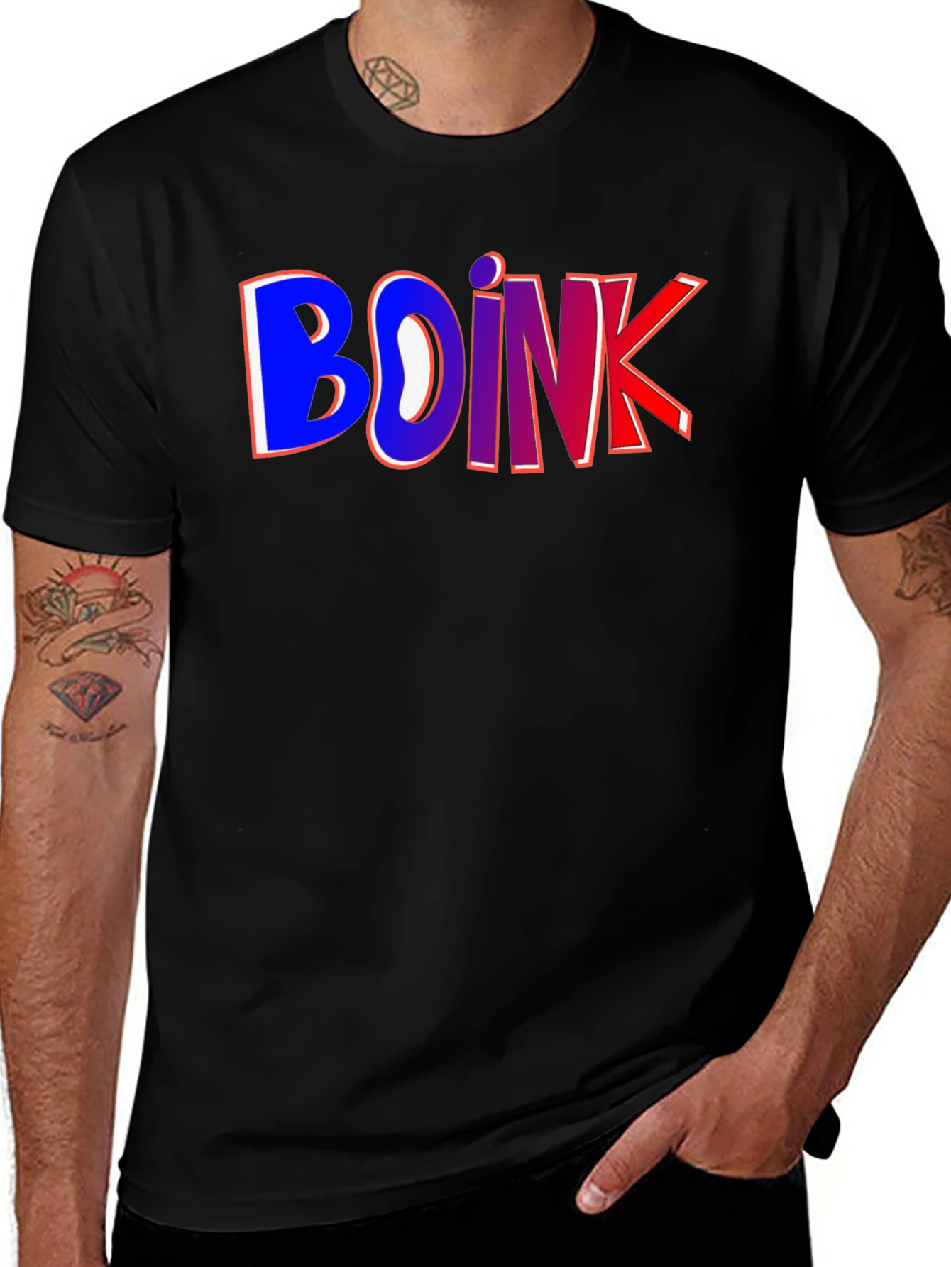 Boink Graphic T-Shirt - Crew Neck Cotton Tee
