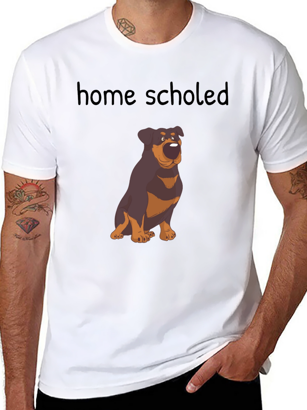 Home Schooled Rottweiler T-Shirt - Black