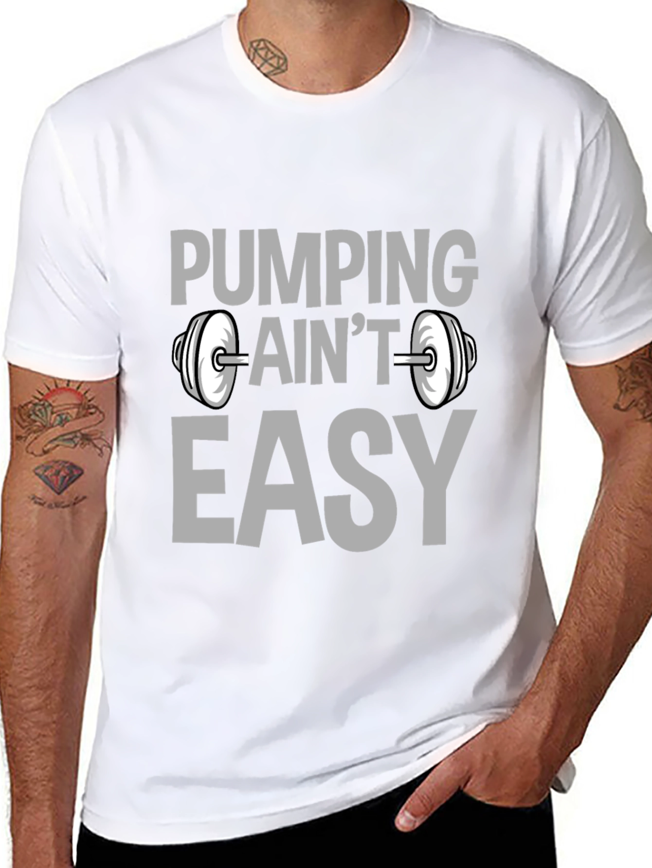 Pumping Aint Easy Black Graphic T-Shirt