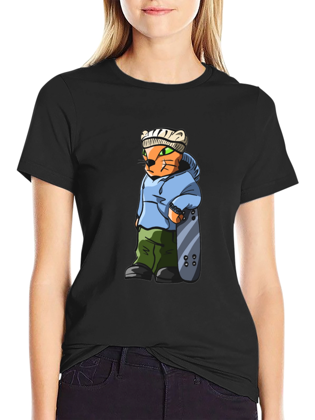 Cool Cat Skater Graphic Tee