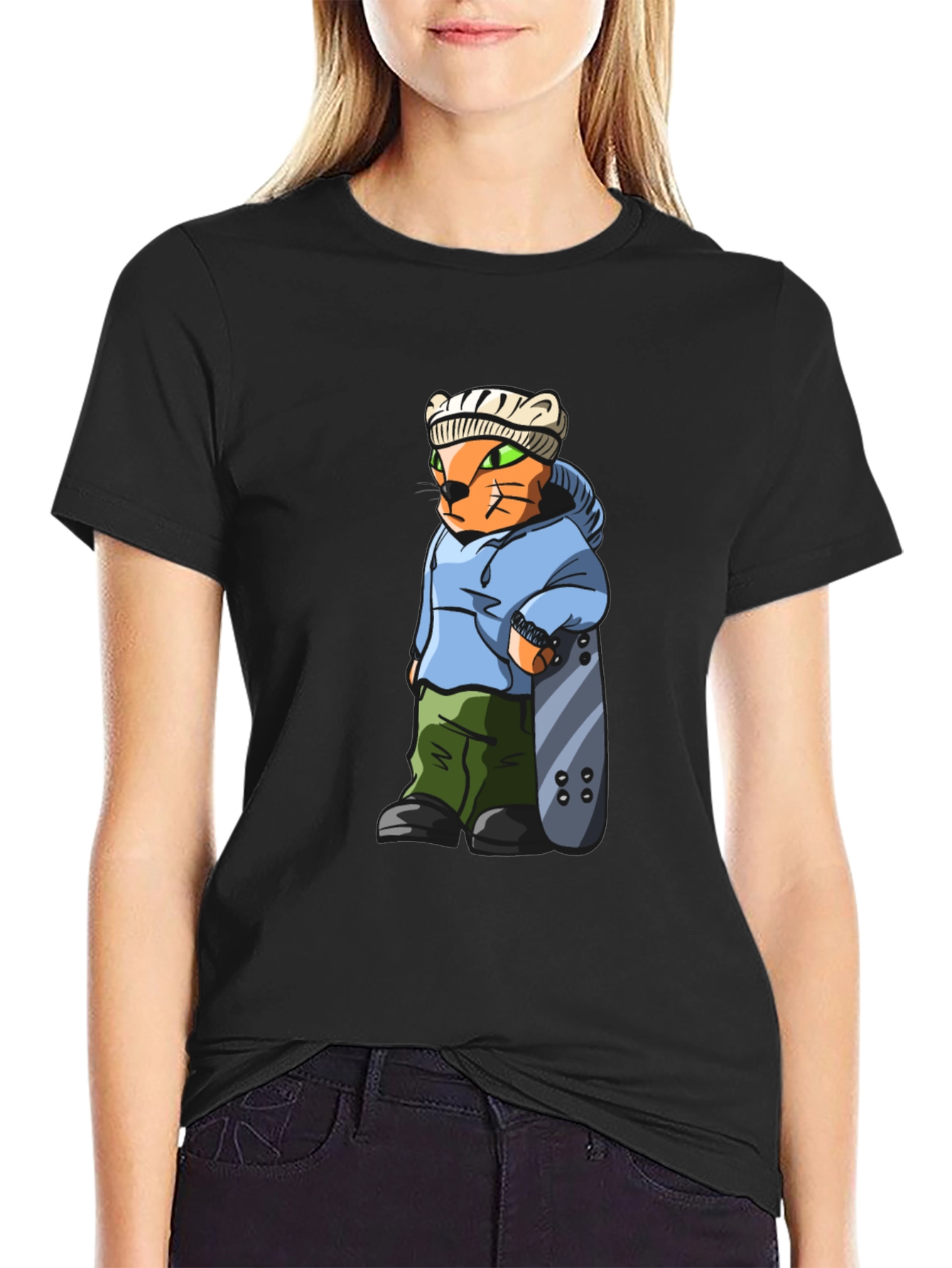 Cool Cat Skater Graphic Tee
