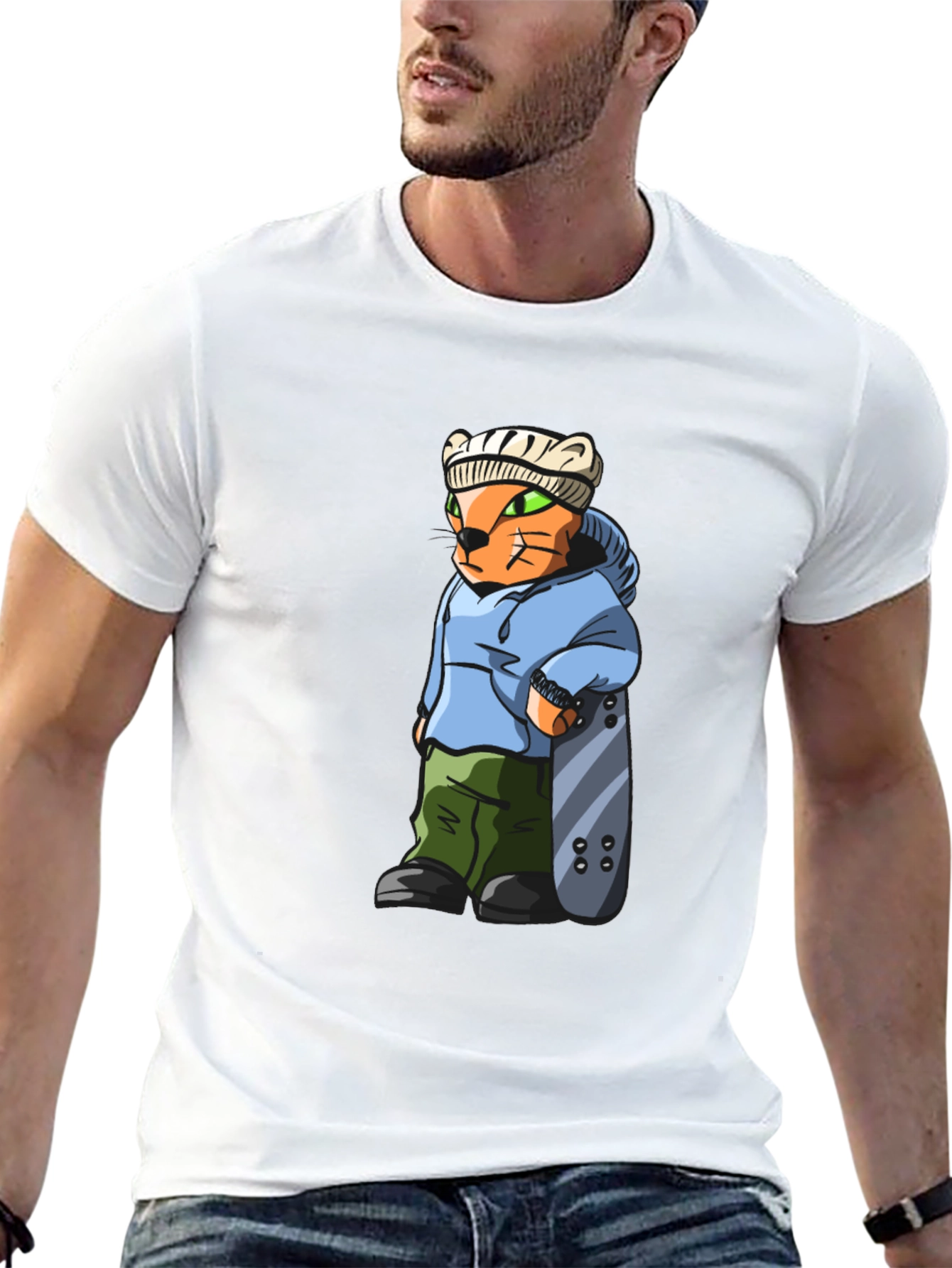 Cool Cat Skater Graphic Tee